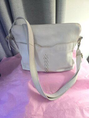 BORN 100% Leather Crossbody White Handbag Bag Purse